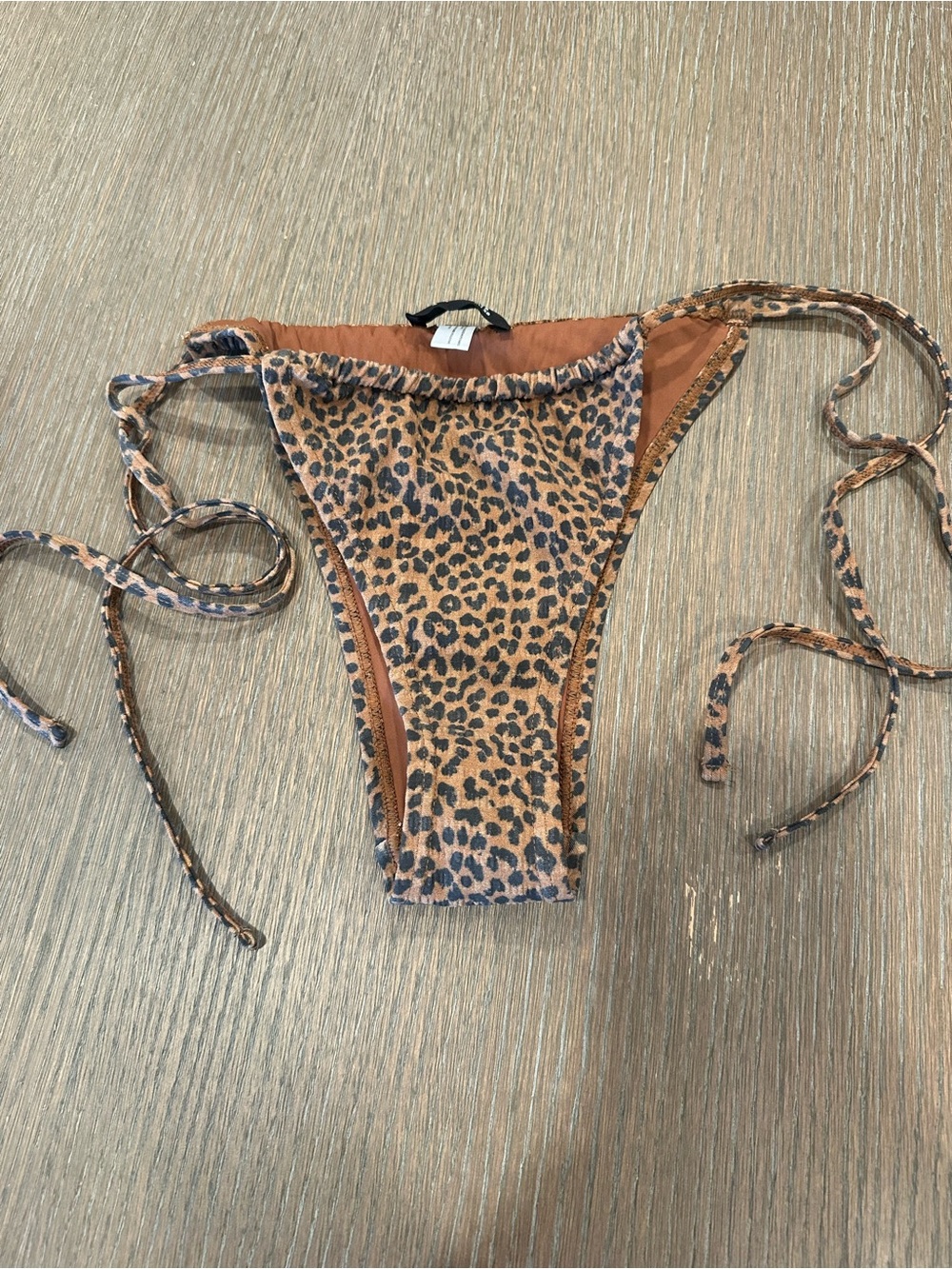 Thrills Leopard Tie-Side Bikini Bottom - Brown/Tan